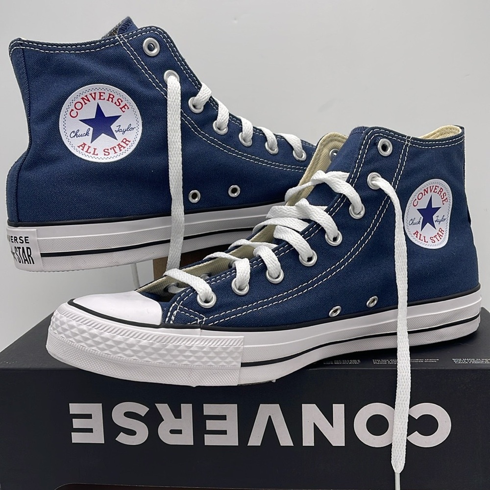 Converse Men's Blue High-Top Sneakers Classic Colors Navy - Picture 15 of 16